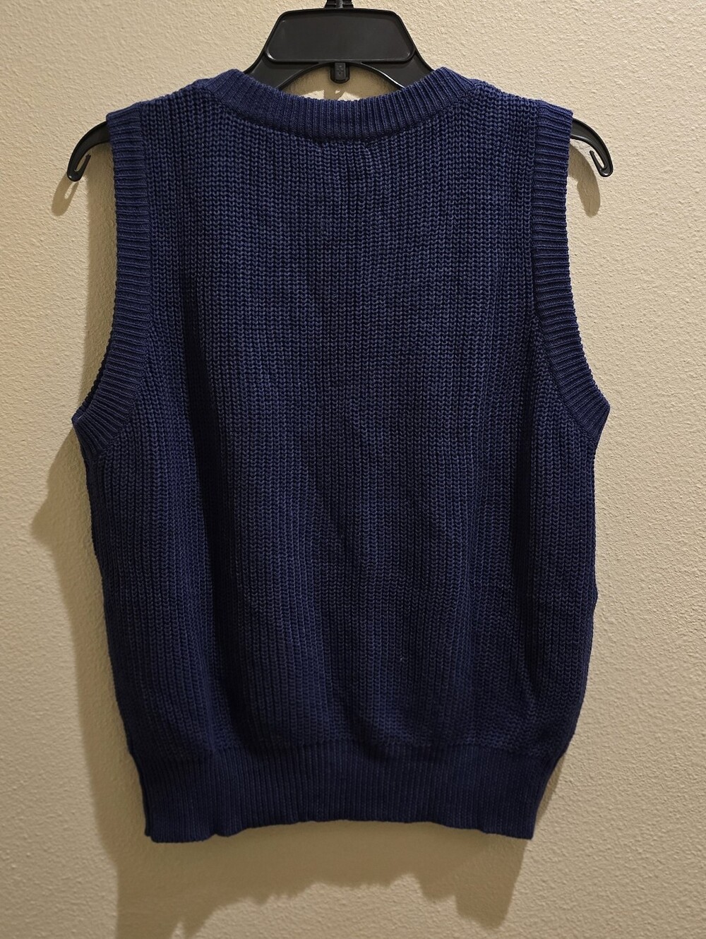 Le Lis University of Michigan Knit Sleeveless Sweater Vest Navy Yellow Size L - Picture 5 of 5